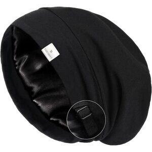 🆕Women's Silk Satin Bonnet Hair Cover Sleep Cap - Adjustable Slouchy Beanie